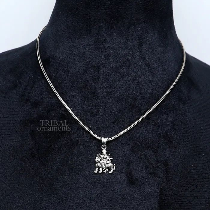 Necklaces TRIBAL ORNAMENTS Divine 925 sterling silver blessing Goddess bhawani Durga mataji pendant amazing unisex pendant locket goddess tribal jewelry ssp1683