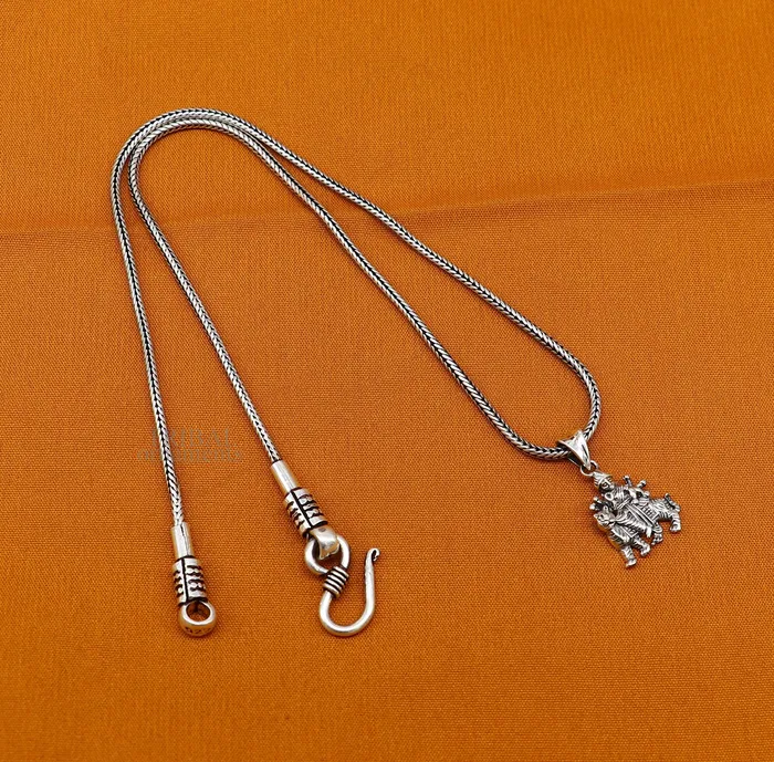 Necklaces TRIBAL ORNAMENTS Divine 925 sterling silver blessing Goddess bhawani Durga mataji pendant amazing unisex pendant locket goddess tribal jewelry ssp1683