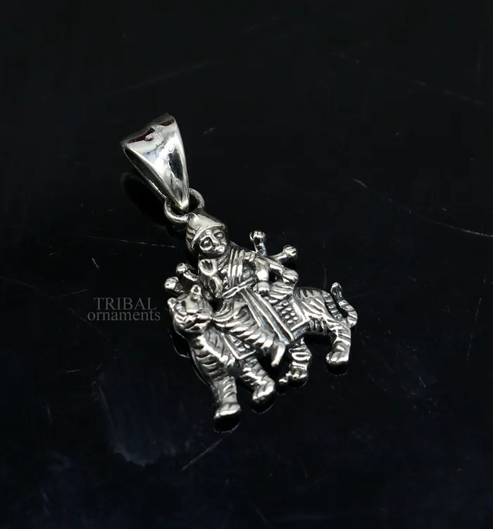 Necklaces TRIBAL ORNAMENTS Divine 925 sterling silver blessing Goddess bhawani Durga mataji pendant amazing unisex pendant locket goddess tribal jewelry ssp1683