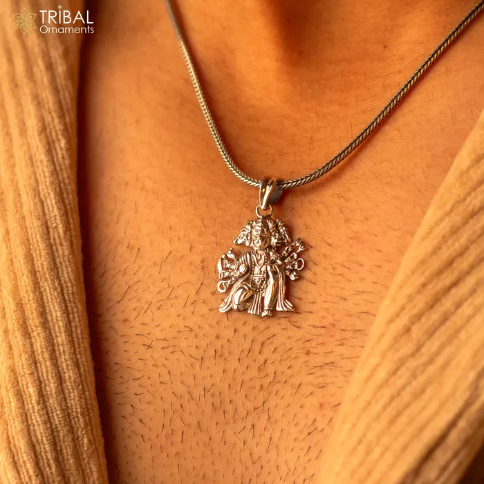Necklaces TRIBAL ORNAMENTS Divine 925 sterling silver handmade Hindu god Lord Panchmukhi Hanuman pendant amazing designer trendy pendant unisex gifting jewelry Nsp621 Necklaces TRIBAL ORNAMENTS Divine 925 sterling silver handmade Hindu god Lord Panchmukhi Hanuman pendant amazing designer trendy pendant unisex gifting jewelry Nsp621