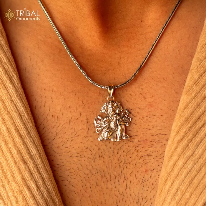 Necklaces TRIBAL ORNAMENTS Divine 925 sterling silver handmade Hindu god Lord Panchmukhi Hanuman pendant amazing designer trendy pendant unisex gifting jewelry Nsp621 Necklaces TRIBAL ORNAMENTS Divine 925 sterling silver handmade Hindu god Lord Panchmukhi Hanuman pendant amazing designer trendy pendant unisex gifting jewelry Nsp621