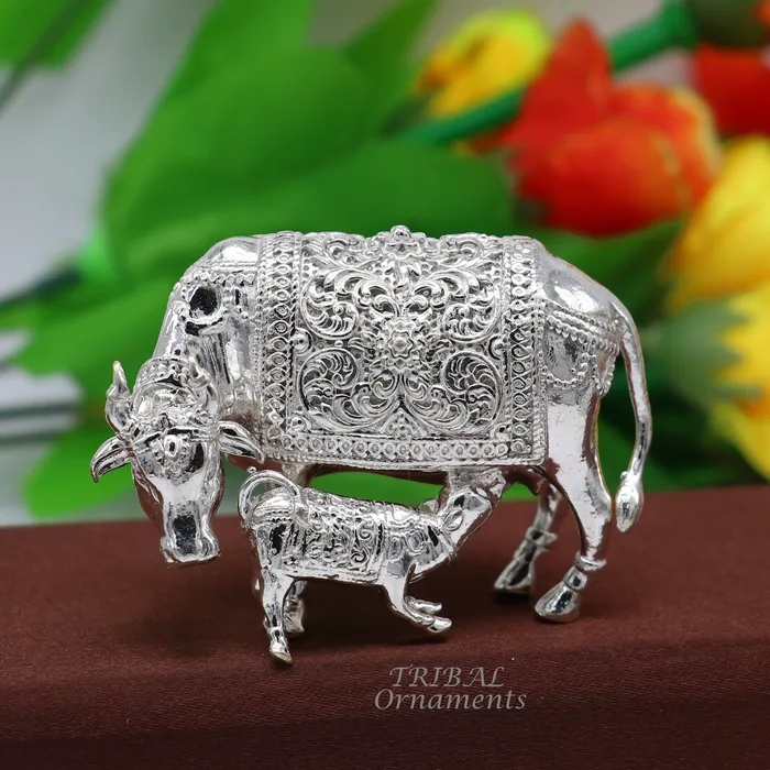 Necklaces TRIBAL ORNAMENTS Divine cow and calf 925 sterling silver vintage design Kamdhenu cow deitys cow wishing cow silver cow for wealth and prosperity art588 Necklaces TRIBAL ORNAMENTS Divine cow and calf 925 sterling silver vintage design Kamdhenu cow deitys cow wishing cow silver cow for wealth and prosperity art588