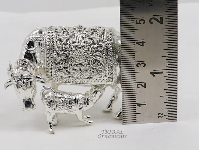 Necklaces TRIBAL ORNAMENTS Divine cow and calf 925 sterling silver vintage design Kamdhenu cow deitys cow wishing cow silver cow for wealth and prosperity art588 Necklaces TRIBAL ORNAMENTS Divine cow and calf 925 sterling silver vintage design Kamdhenu cow deitys cow wishing cow silver cow for wealth and prosperity art588