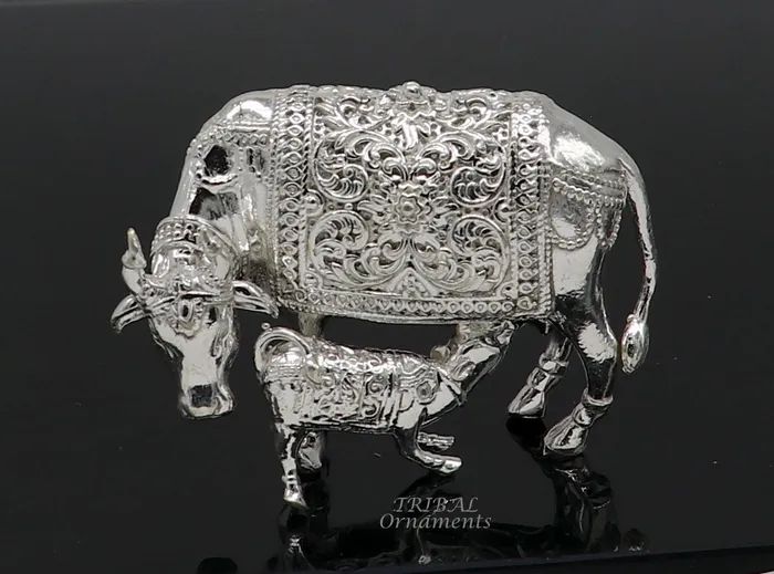 Necklaces TRIBAL ORNAMENTS Divine cow and calf 925 sterling silver vintage design Kamdhenu cow deitys cow wishing cow silver cow for wealth and prosperity art588 Necklaces TRIBAL ORNAMENTS Divine cow and calf 925 sterling silver vintage design Kamdhenu cow deitys cow wishing cow silver cow for wealth and prosperity art588