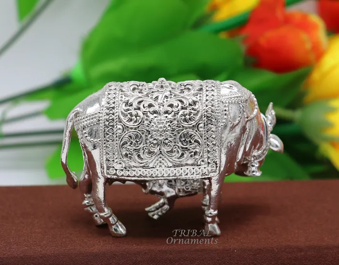 Necklaces TRIBAL ORNAMENTS Divine cow and calf 925 sterling silver vintage design Kamdhenu cow deitys cow wishing cow silver cow for wealth and prosperity art588 Necklaces TRIBAL ORNAMENTS Divine cow and calf 925 sterling silver vintage design Kamdhenu cow deitys cow wishing cow silver cow for wealth and prosperity art588