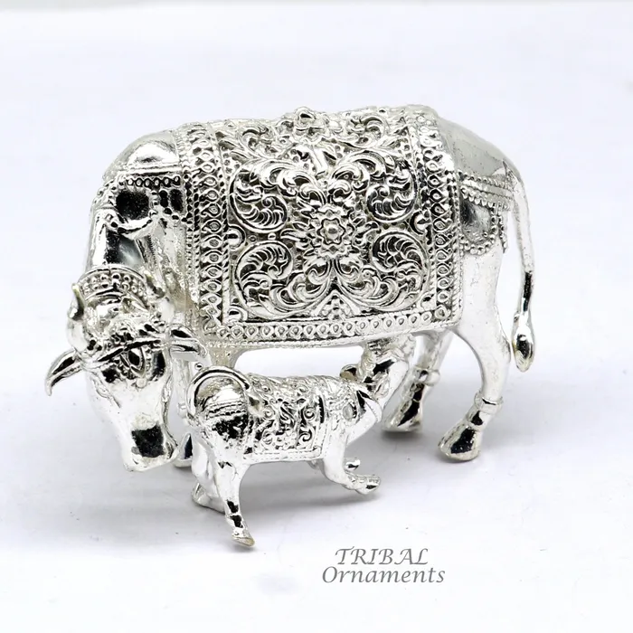 Necklaces TRIBAL ORNAMENTS Divine cow and calf 925 sterling silver vintage design Kamdhenu cow deitys cow wishing cow silver cow for wealth and prosperity art588 Necklaces TRIBAL ORNAMENTS Divine cow and calf 925 sterling silver vintage design Kamdhenu cow deitys cow wishing cow silver cow for wealth and prosperity art588