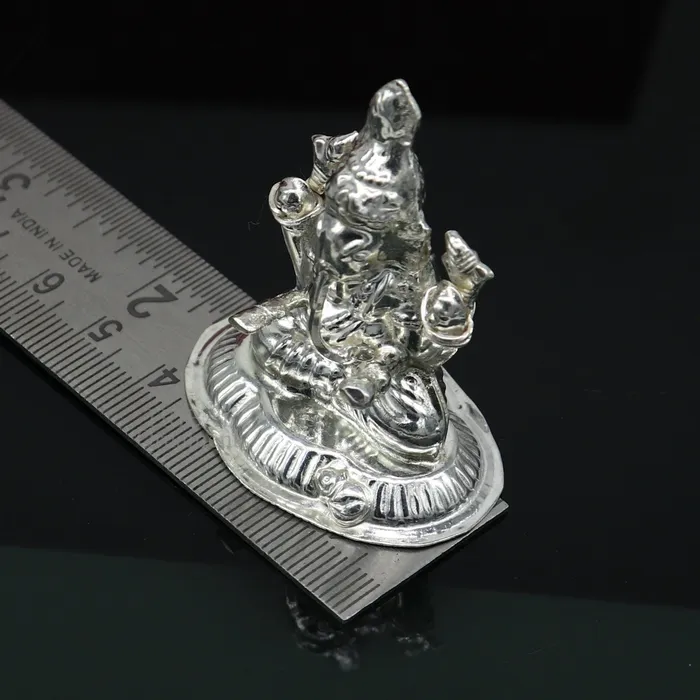 Necklaces TRIBAL ORNAMENTS Lord Ganesha divine statue fabulous Sterling silver ganesha statue figurine for home temple diwali puja article utensils art493