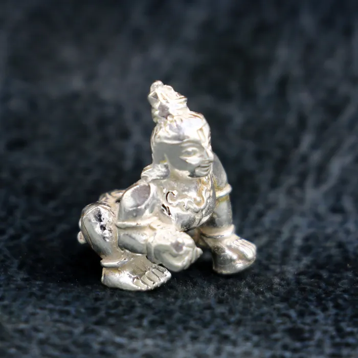 Necklaces TRIBAL ORNAMENTS Solid silver handmade Hindu idol little Krishna Ladu Gopal small statue sculpture home temple Balgopal puja art crawling krishna su198 Necklaces TRIBAL ORNAMENTS Solid silver handmade Hindu idol little Krishna Ladu Gopal small statue sculpture home temple Balgopal puja art crawling krishna su198