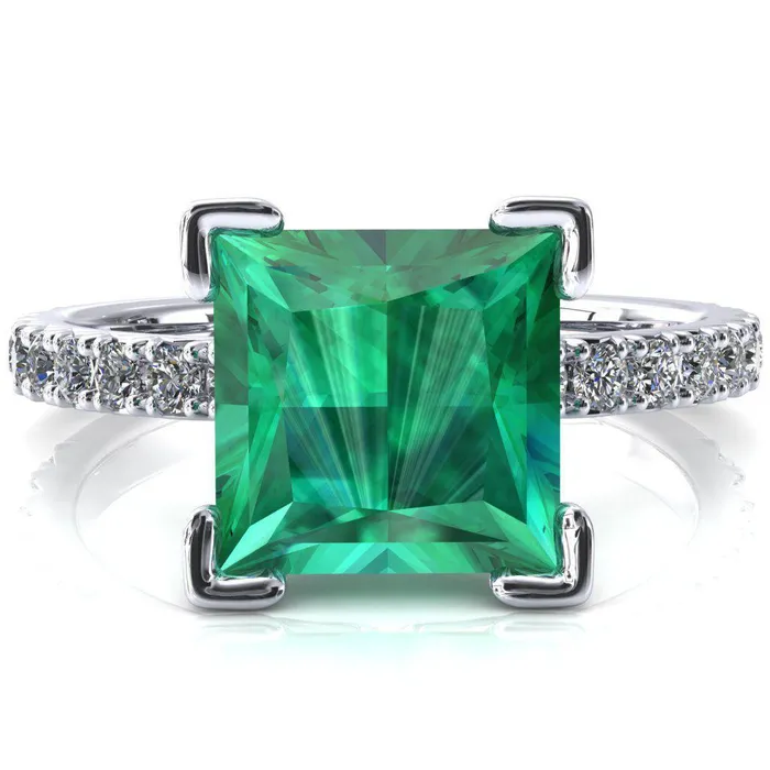 Nefili Princess Emerald 4 Prong 58 Eternity Diamond French Pave Engagement Ring Fire Brilliance Rings Nefili Princess Emerald 4 Prong 58 Eternity Diamond French Pave Engagement Ring Fire Brilliance Rings