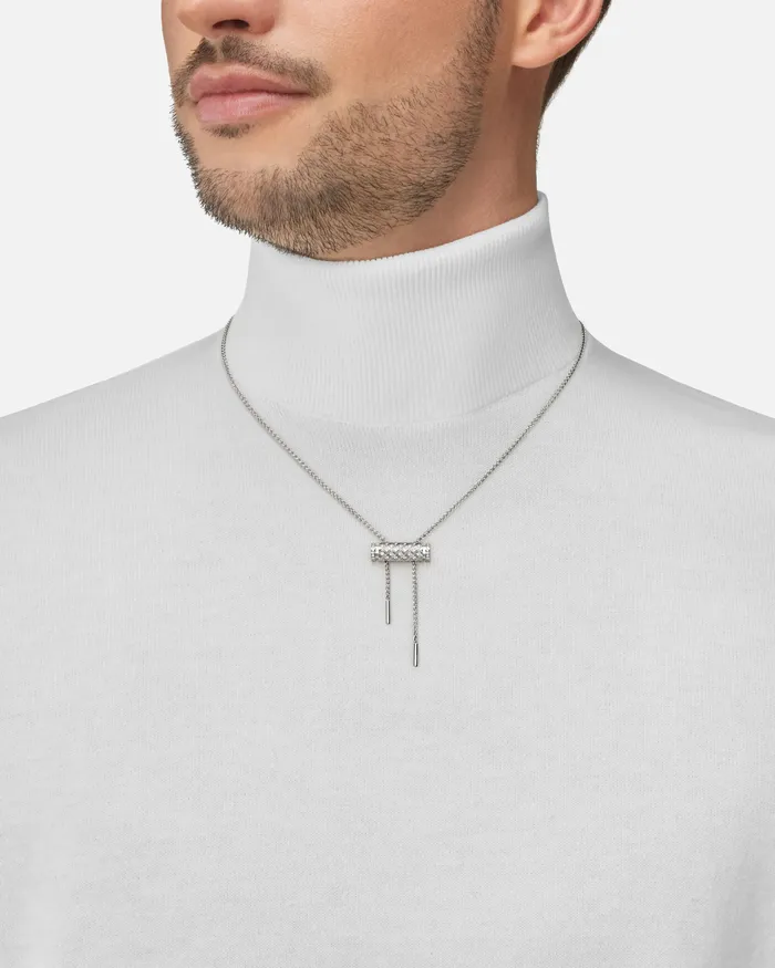 Nouvel Heritage Diamond Latch Pendant on MM Chain in White Gold Necklaces Nouvel Heritage Diamond Latch Pendant on MM Chain in White Gold Necklaces
