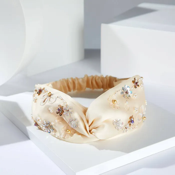 Passion for Life French Embroidery Freshwater Pearl Hairwear HW00012 Pearly Lustre Necklaces