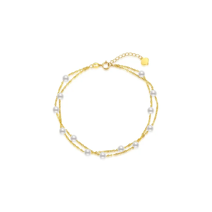 Pearly Lustre Bracelets 18K Solid Gold Freshwater Pearl Bracelet KB00035