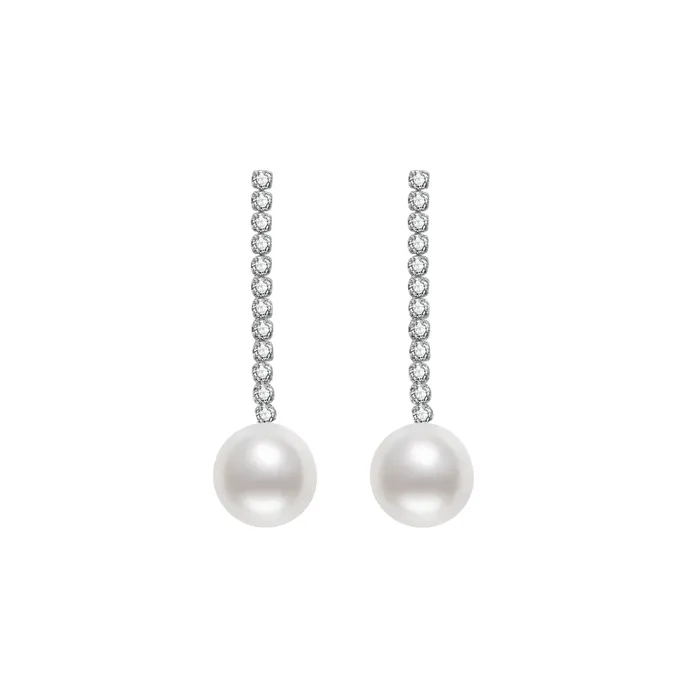 Pearly Lustre Earrings Elegant Freshwater Pearl Earrings WE00298