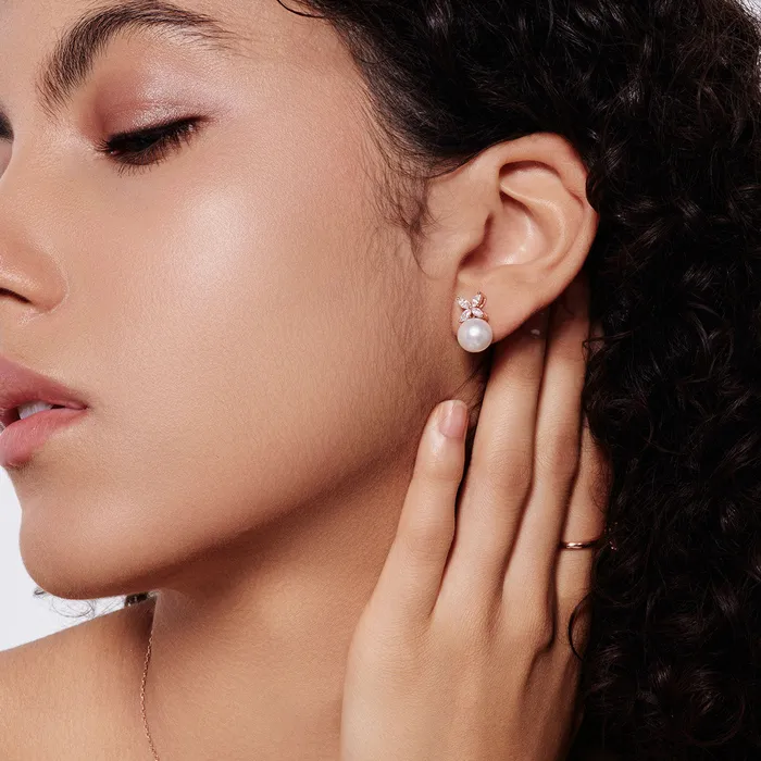 Pearly Lustre Earrings Top Grade Freshwater Pearl Earrings WE00621 EVERLEAF