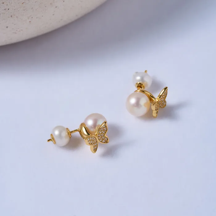 Pearly Lustre Earrings Top Grade Freshwater Pearl Earrings WE00693 GARDENS