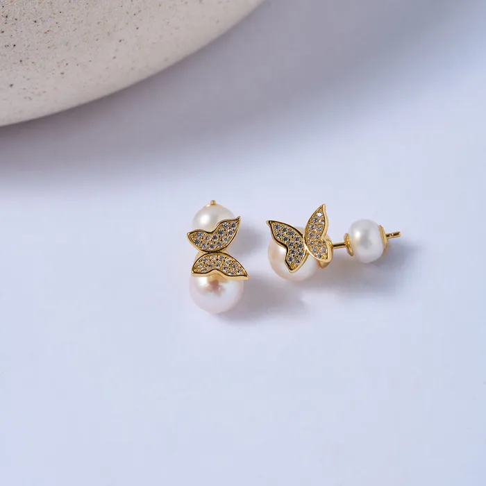 Pearly Lustre Earrings Top Grade Freshwater Pearl Earrings WE00693 GARDENS