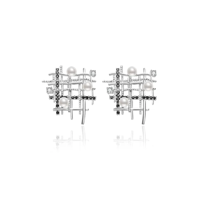 Pearly Lustre Earrings Top Grade Freshwater Pearl Earrings WE00852 TWEED