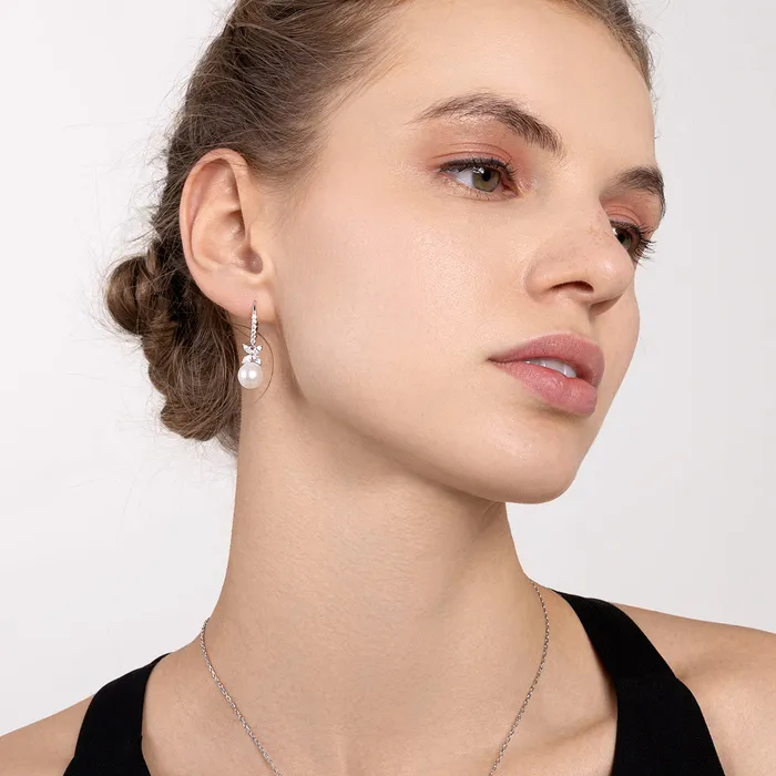Pearly Lustre Earrings Top Lustre Freshwater Pearl Earrings WE00655 EVERLEAF