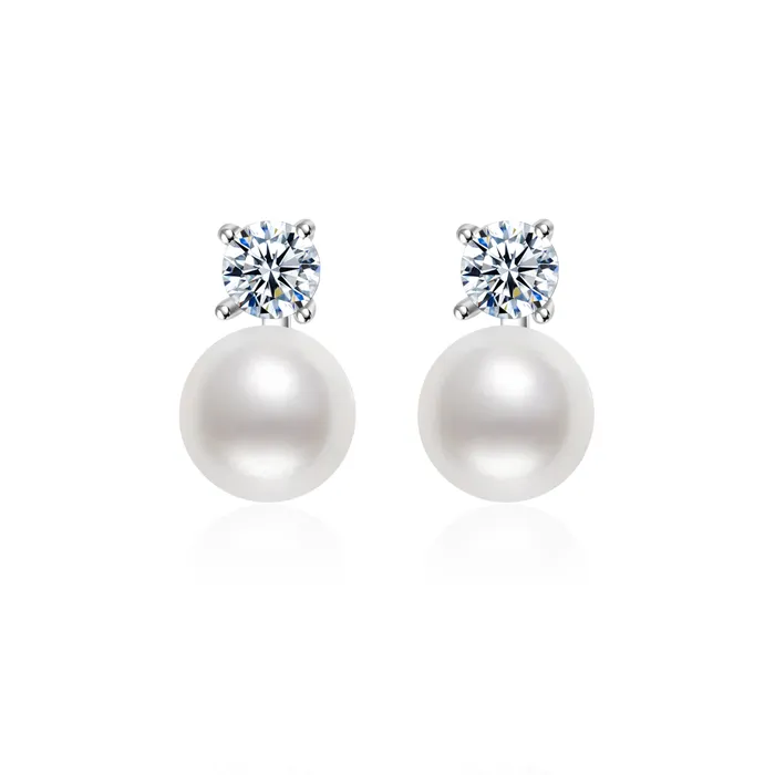 Pearly Lustre Elegant Freshwater Semi Round Pearl Earrings WE00017 Earrings