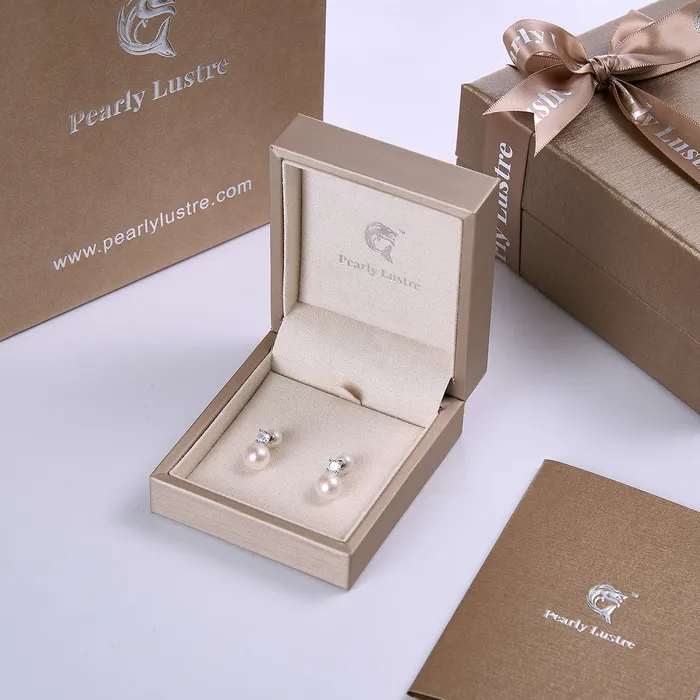 Pearly Lustre Elegant Freshwater Semi Round Pearl Earrings WE00017 Earrings
