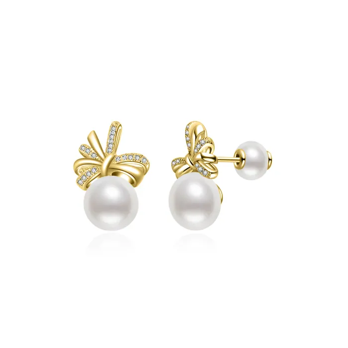 Pearly Lustre Freshwater Pearl Earrings WE00380 RIBBON Earrings