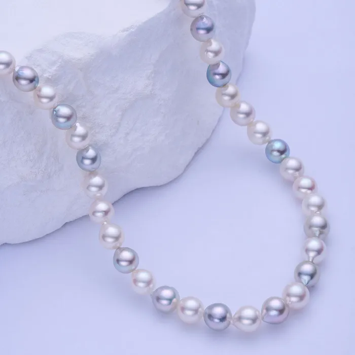 Pearly Lustre Necklaces 18k Gold Top Lustre Baroque Multicolour Akoya Pearl Necklace KN00273 Pearly Lustre Necklaces 18k Gold Top Lustre Baroque Multicolour Akoya Pearl Necklace KN00273