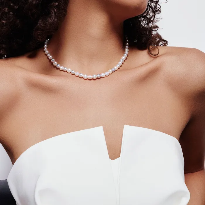 Pearly Lustre Necklaces 18k Gold Top Lustre Baroque Multicolour Akoya Pearl Necklace KN00273