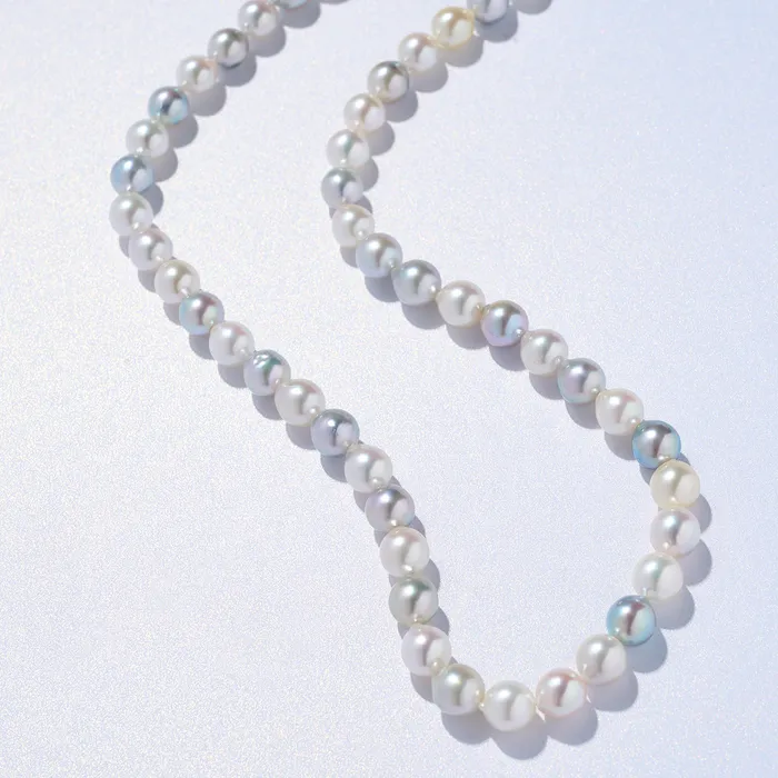 Pearly Lustre Necklaces 18k Gold Top Lustre Baroque Multicolour Akoya Pearl Necklace KN00273