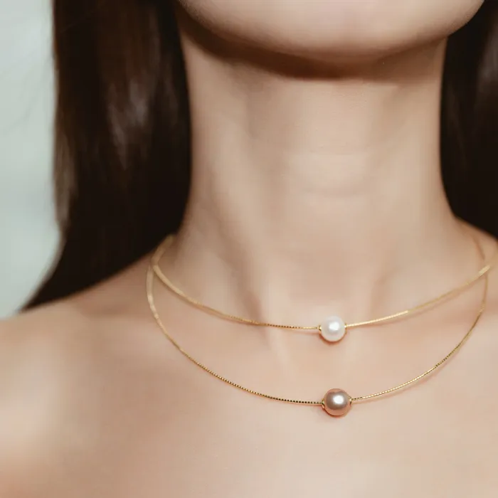 Pearly Lustre Necklaces 18K Interchangeable Pearl Necklace KN00049 Possibilities