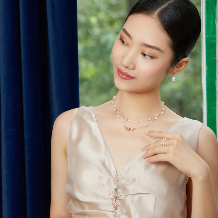 Pearly Lustre Necklaces New Yorker Freshwater Pearl 80 cm Multi Style Mask Chain Necklace WN00681