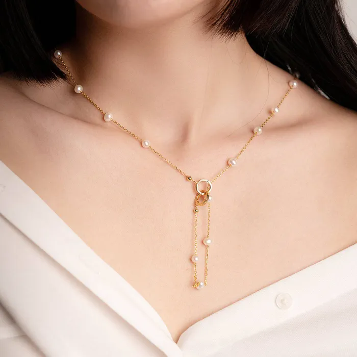 Pearly Lustre Necklaces New Yorker Freshwater Pearl 80 cm Multi Style Mask Chain Necklace WN00681