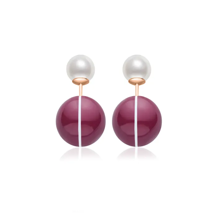 Pearly Lustre Top Grade Freshwater Pearl Earrings WE00862 Ancora Red Earrings Pearly Lustre Top Grade Freshwater Pearl Earrings WE00862 Ancora Red Earrings