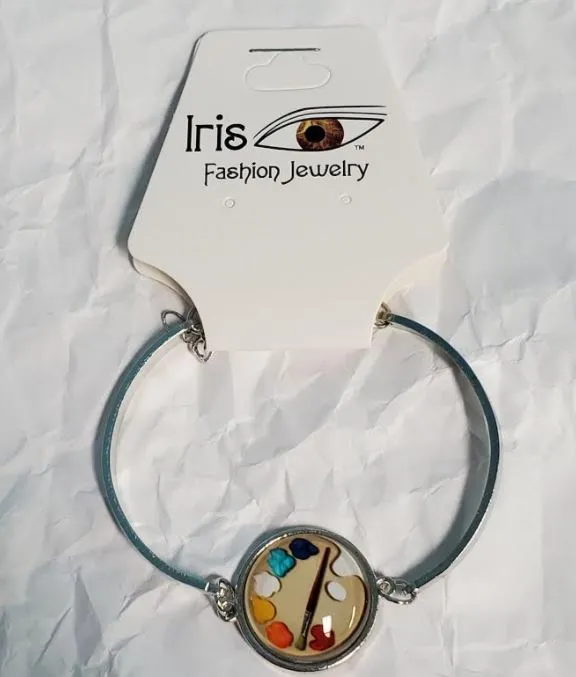 polly Bracelets B949 Silver Paint Palette Dome Bracelet