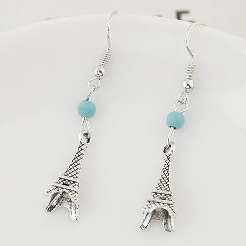 POLLY Earrings E436 Silver Eiffel Tower Earrings