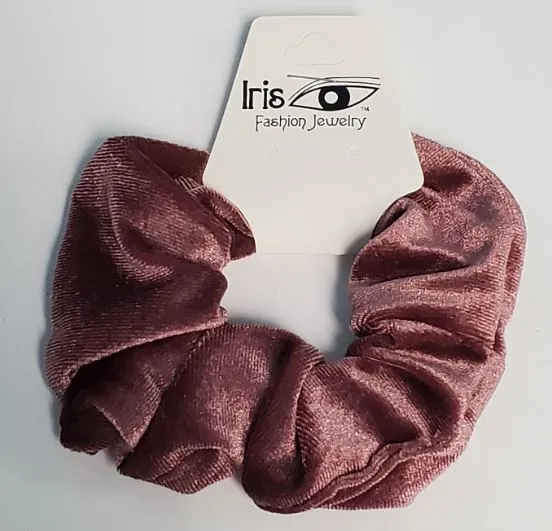 POLLY Earrings H458 Mauve Velvet Hair Scrunchie