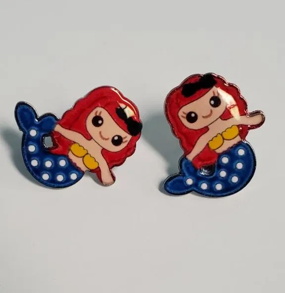polly Earrings L286 Royal Blue Mermaid Earrings