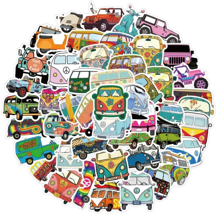POLLY Earrings ST62 Hippie Van Collection 20 Pieces Assorted Stickers