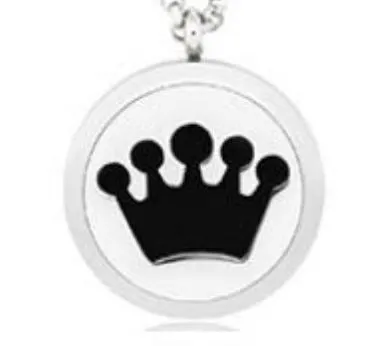 polly Necklaces N1221 Silver Crown Essential Oil Necklace with FREE Earrings PLUS 5 Different Color Pads