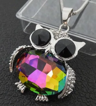 polly Necklaces N638 Silver Owl Multi Color Gemstone Belly Necklace with FREE Earrings polly Necklaces N638 Silver Owl Multi Color Gemstone Belly Necklace with FREE Earrings