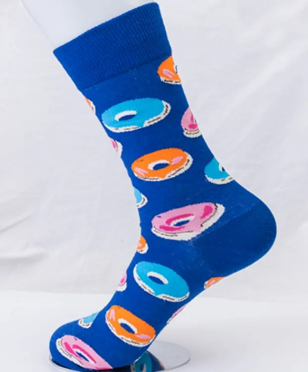 POLLY Rings SF10 Blue Donut Crew Socks