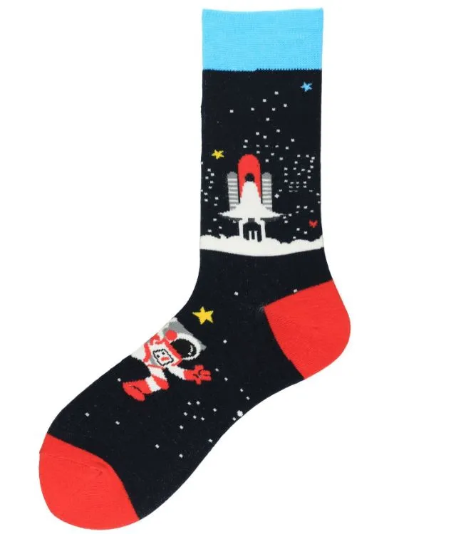 POLLY Rings SF479 Black Space Shuttle Socks
