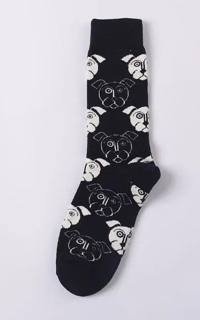POLLY Rings SF711 Black White Dog Socks
