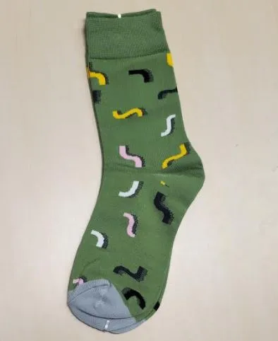 POLLY Rings SF967 Green Squiggles Design Socks