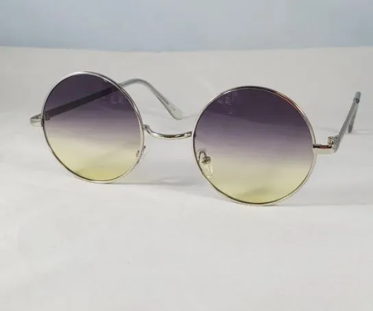 POLLY S439 Silver Metal Frame PurpleYellow Lens Fashion Sunglasses Rings