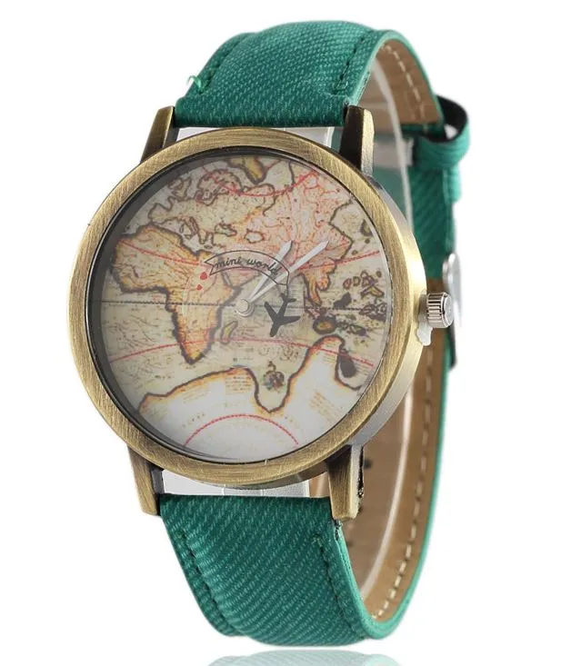 POLLY W423 Green Band World Traveler Collection Quartz Watch Rings