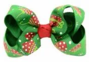 POLLY Z79 Green Presents Mittens Christmas Small Hair Bow Clip Necklaces