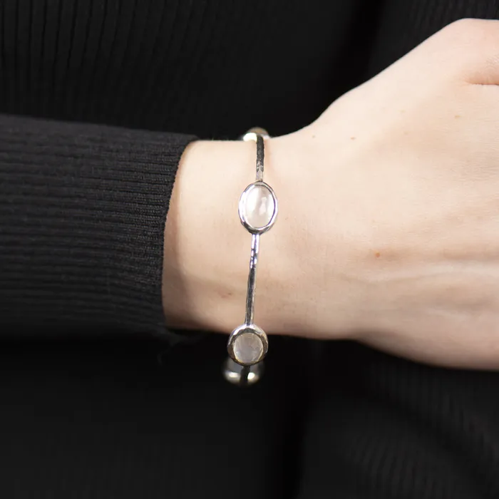PreOwned Ippolita Mother Of Pearl 5 Stone Bangle Ippolita Bracelets