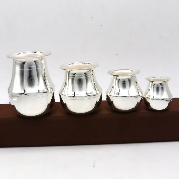 Pure 925 sterling silver handmade plain small Kalash or pot unique special silver puja article water or milk kalash pot india su1236 TRIBAL ORNAMENTS Rings Pure 925 sterling silver handmade plain small Kalash or pot unique special silver puja article water or milk kalash pot india su1236 TRIBAL ORNAMENTS Rings