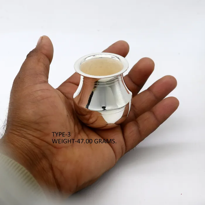 Pure 925 sterling silver handmade plain small Kalash or pot unique special silver puja article water or milk kalash pot india su1236 TRIBAL ORNAMENTS Rings Pure 925 sterling silver handmade plain small Kalash or pot unique special silver puja article water or milk kalash pot india su1236 TRIBAL ORNAMENTS Rings