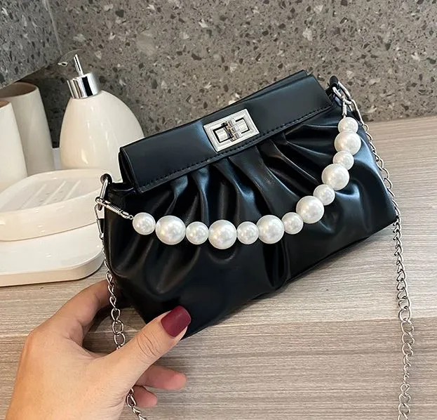 Rings 01 PB15 Black Pearl Accent Shoulder Bag